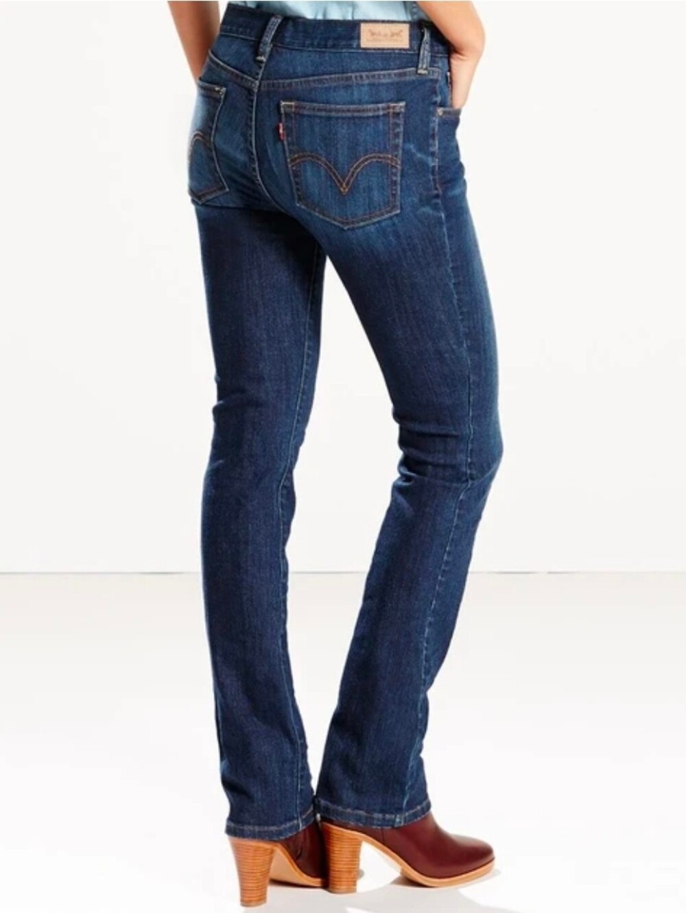 Levi’s 505 Straight Leg Jean Womens Size 8 Dark Blue Mid-rise 32" Length